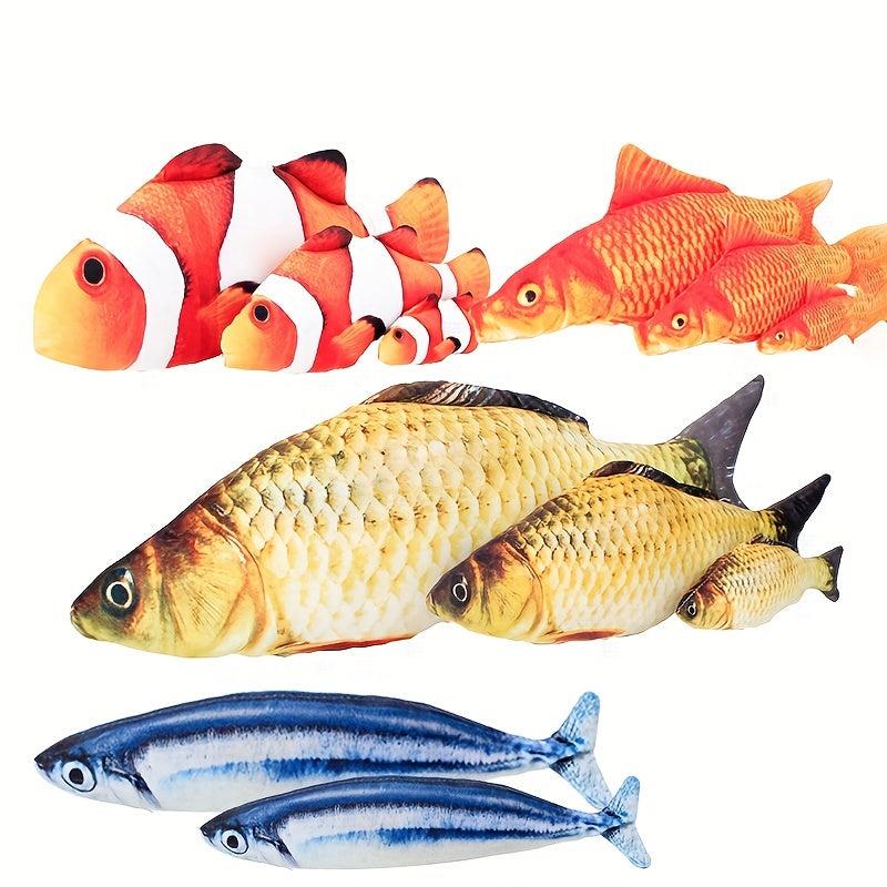 Simulation Fish Pet Plush Toy Chew Durable Cat Toy Interactive Supply
