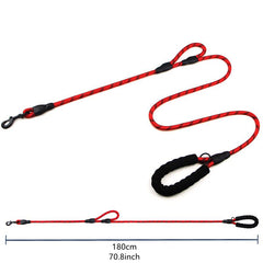 Reflective Heavy Duty Dog Leash with Two Handles
