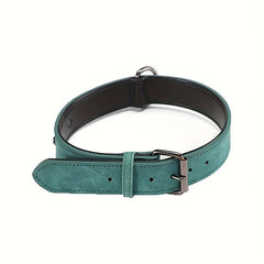 Custom Leather Dog Collar with Engraved Name Plate for Small Medium Large Dog