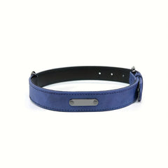 Custom Leather Dog Collar with Engraved Name Plate for Small Medium Large Dog