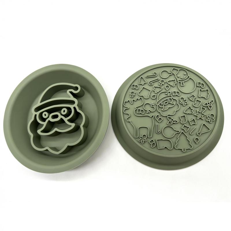 Silicone Christmas Pet Slow Feeding Bowl