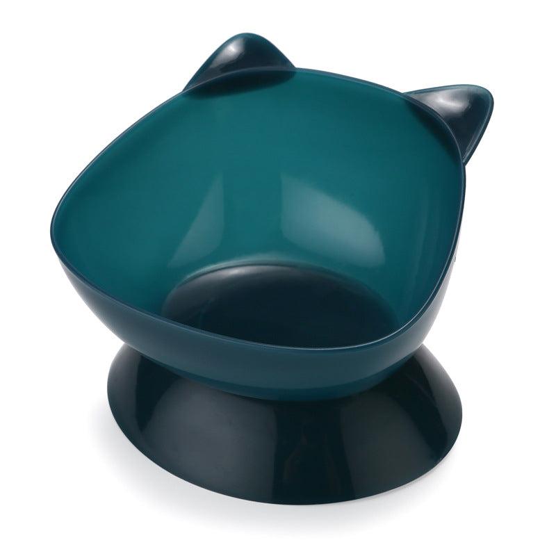 Cat Ear Shaped Raised Pet Inclined Food Bowl