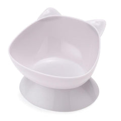 Cat Ear Shaped Raised Pet Inclined Food Bowl