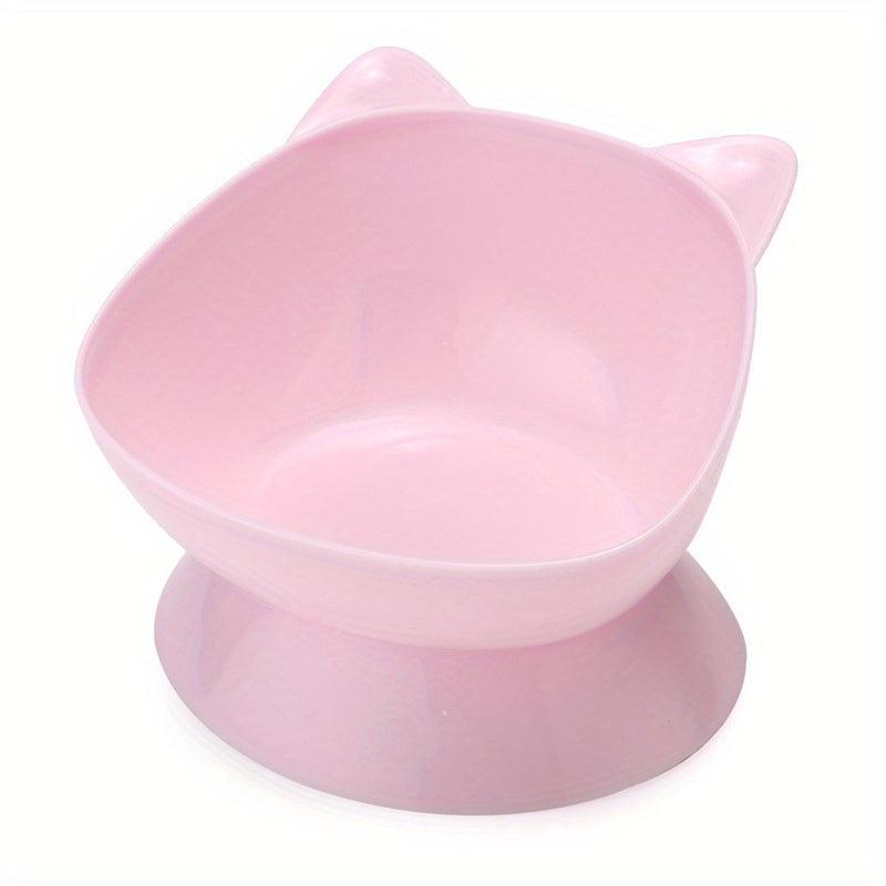 Cat Ear Shaped Raised Pet Inclined Food Bowl
