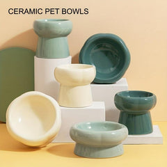Elevated Ceramic Pet Bowls for Hydrated Cats and Dogs
