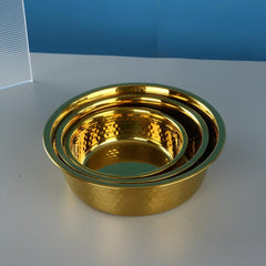 Golden Stainless Steel Pet Bowl Large Size