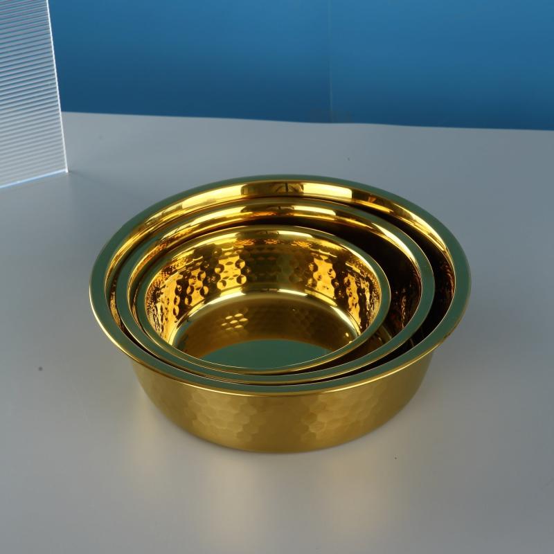 Golden Stainless Steel Pet Bowl Large Size