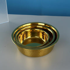 Golden Stainless Steel Pet Bowl Large Size