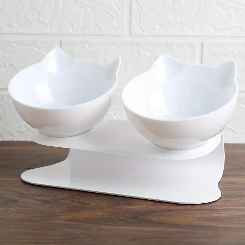 Raised Double Bowls for Dogs with Non-slip Stand