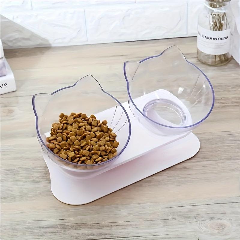 Raised Double Bowls for Dogs with Non-slip Stand