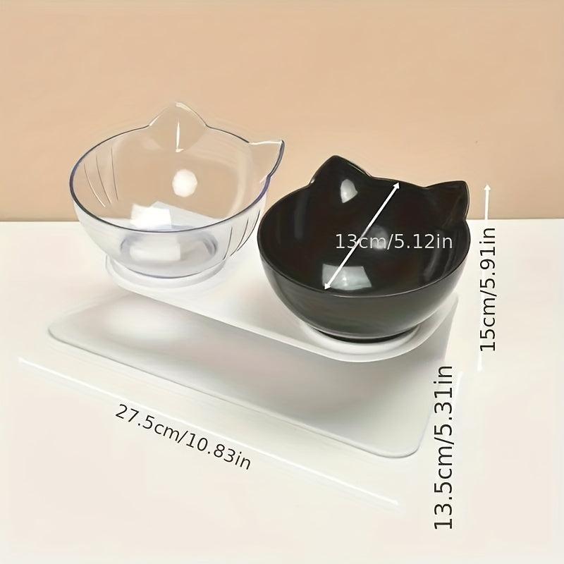 Raised Double Bowls for Dogs with Non-slip Stand