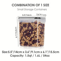 6pcs Rectangle Pet Food Storage Containers With Lids Airtight 1 6L BPA