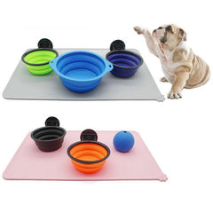 Silicone Pet Food Mat Non-slip Waterproof Washable Dog Cat Supplies