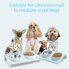 Non Slip Double Pet Bowl for Dogs and Cats Anti Splash Feeder