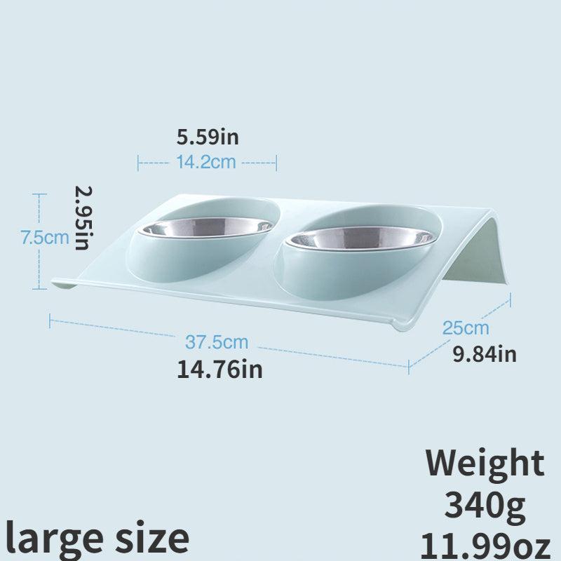 Non Slip Double Pet Bowl for Dogs and Cats Anti Splash Feeder