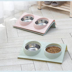 Non Slip Double Pet Bowl for Dogs and Cats Anti Splash Feeder