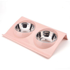 Non Slip Double Pet Bowl for Dogs and Cats Anti Splash Feeder