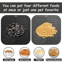 Square Dog Licking Pad Silicone Slow Feeder Mat with Suction Cups