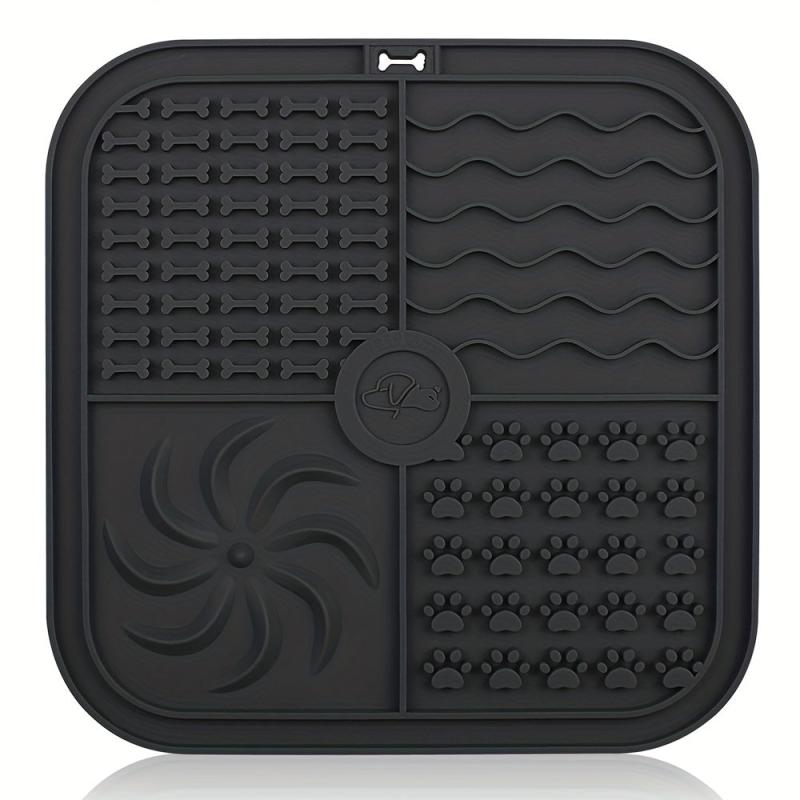 Square Dog Licking Pad Silicone Slow Feeder Mat with Suction Cups