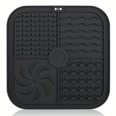 Square Dog Licking Pad Silicone Slow Feeder Mat with Suction Cups