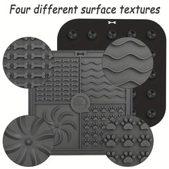 Square Dog Licking Pad Silicone Slow Feeder Mat with Suction Cups