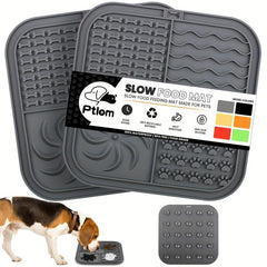 Square Dog Licking Pad Silicone Slow Feeder Mat with Suction Cups