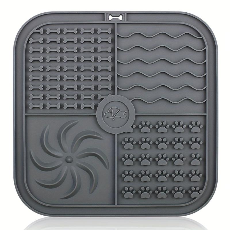 Square Dog Licking Pad Silicone Slow Feeder Mat with Suction Cups