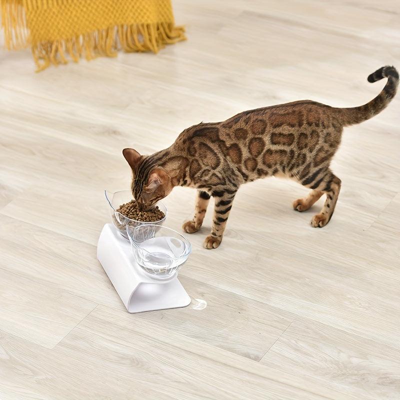 Raised Double Pet Food Bowl Cervical Spine Protection