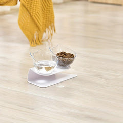 Raised Double Pet Food Bowl Cervical Spine Protection