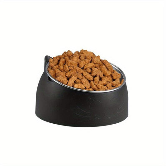 Elevated Stainless Steel Pet Bowl Raised Tilted Dog Food And Water Bowl