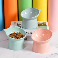 Elevated Cat Bowls Tilted for Comfortable Feeding