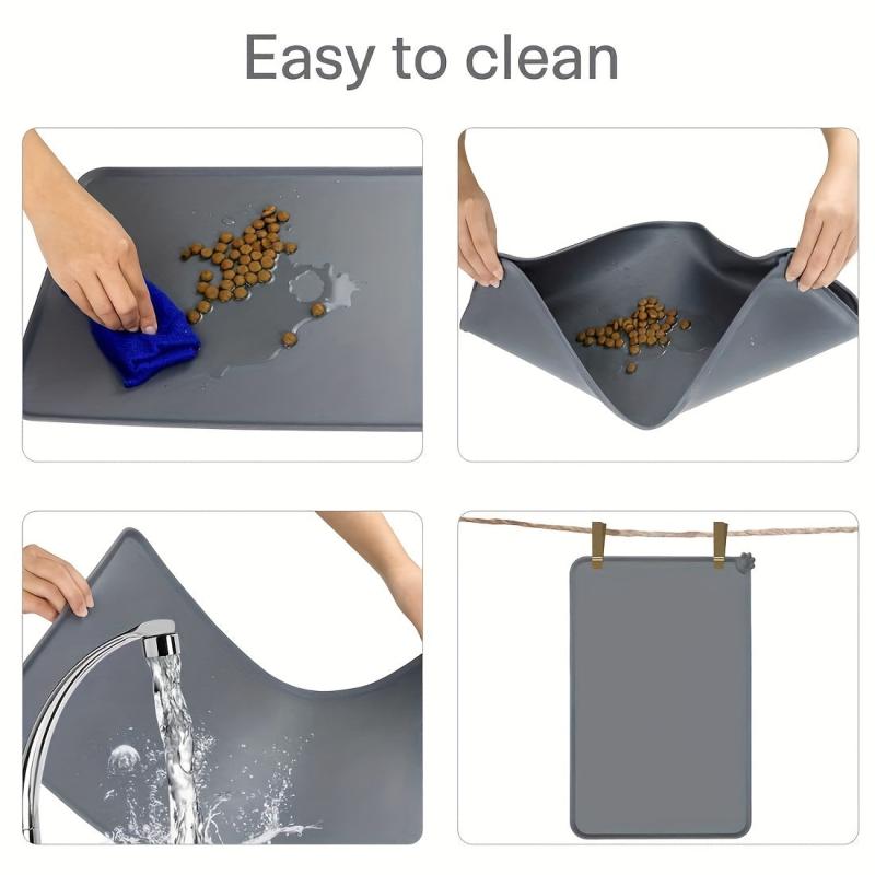 Waterproof Silicone Dog Bowl Mat Non Slip Pet Feeding Placemat