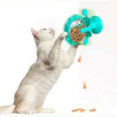 Windmill Cat Food Feeder Turntable Leak-Proof Toy