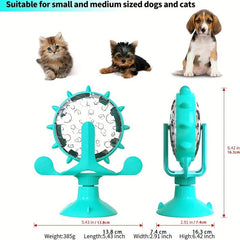 Windmill Cat Food Feeder Turntable Leak-Proof Toy