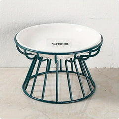 Raised Ceramic Cat Food Bowl Anti Spill Easy to Clean Durable