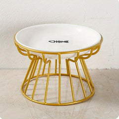Raised Ceramic Cat Food Bowl Anti Spill Easy to Clean Durable