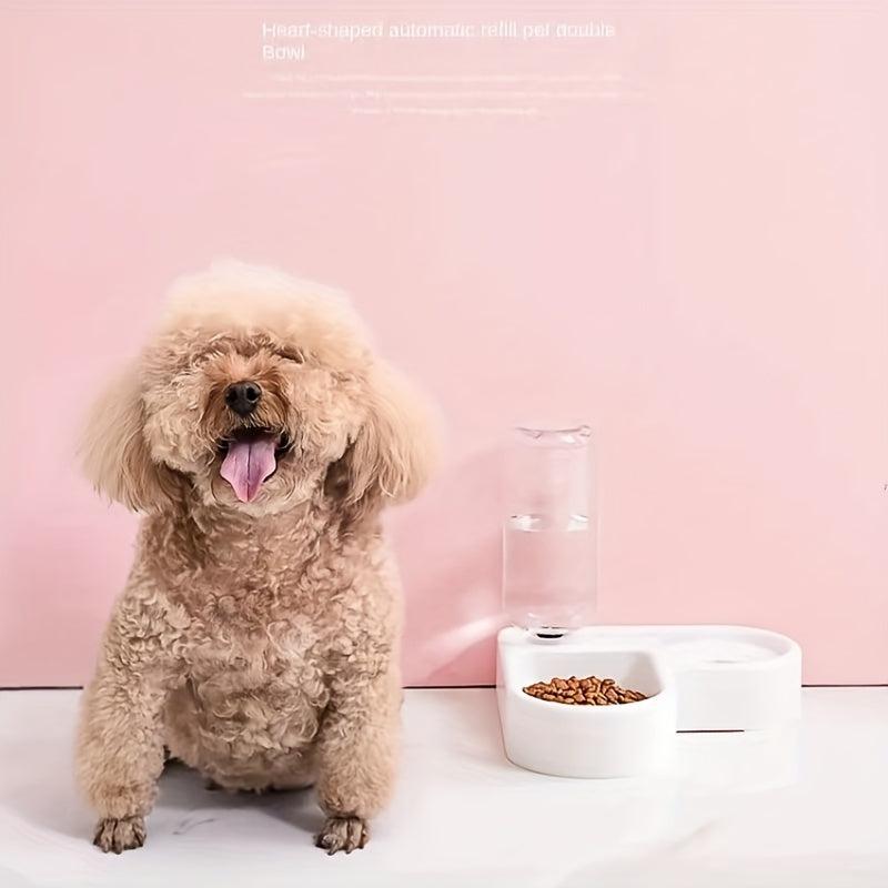 Automatic Dog Water Dispenser Food Feeder Bowl 2 In 1 Anti Overturning