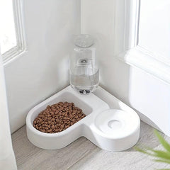 Automatic Dog Water Dispenser Food Feeder Bowl 2 In 1 Anti Overturning