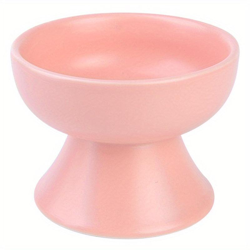 Elevated Ceramic Cat Bowl Inclined Food Water Neck Protection Indoor Cats