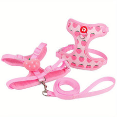 Carrot Pattern Pet Harness For Small And Medium Dogs Dog Leash Adjustable Vest