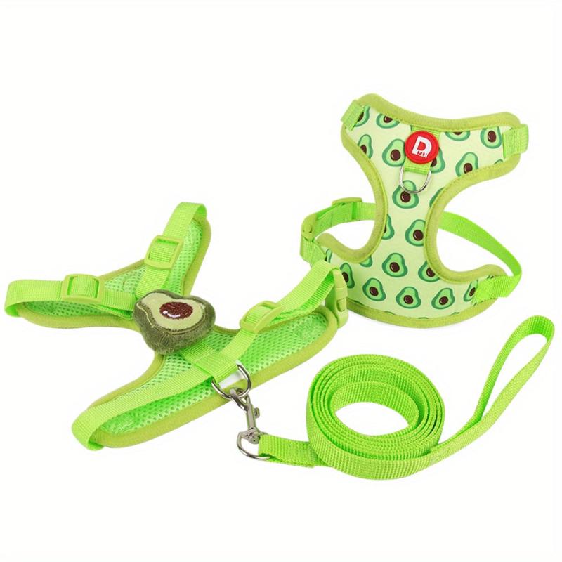 Carrot Pattern Pet Harness For Small And Medium Dogs Dog Leash Adjustable Vest