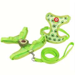 Carrot Pattern Pet Harness For Small And Medium Dogs Dog Leash Adjustable Vest