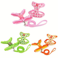 Carrot Pattern Pet Harness For Small And Medium Dogs Dog Leash Adjustable Vest