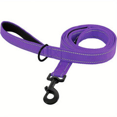 Reflective 6FT Double Handle Nylon Dog Leash with Padded Grip