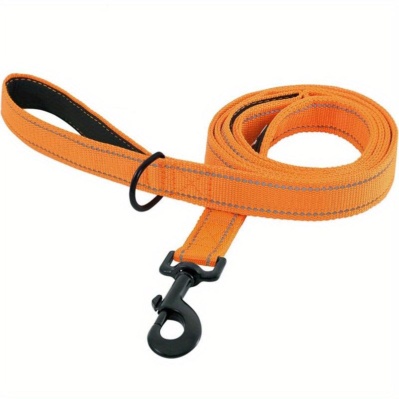 Reflective 6FT Double Handle Nylon Dog Leash with Padded Grip