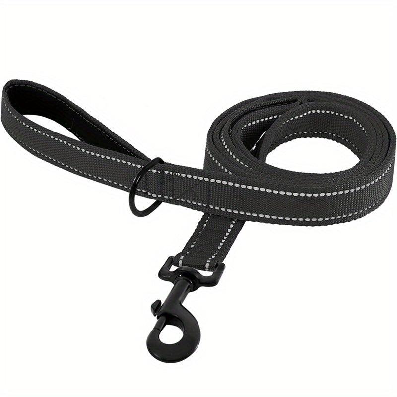 Reflective 6FT Double Handle Nylon Dog Leash with Padded Grip