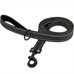 Reflective 6FT Double Handle Nylon Dog Leash with Padded Grip