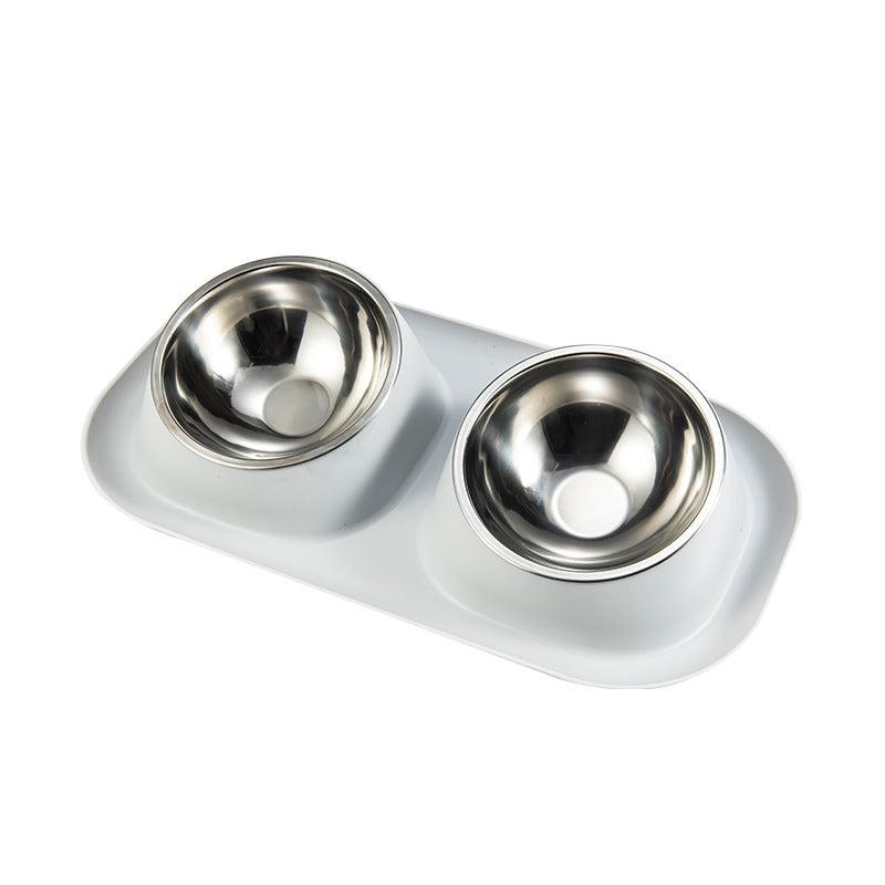 Double Pet Bowls Detachable Stainless Steel Dog Bowls Tilted Dog Feeder Station