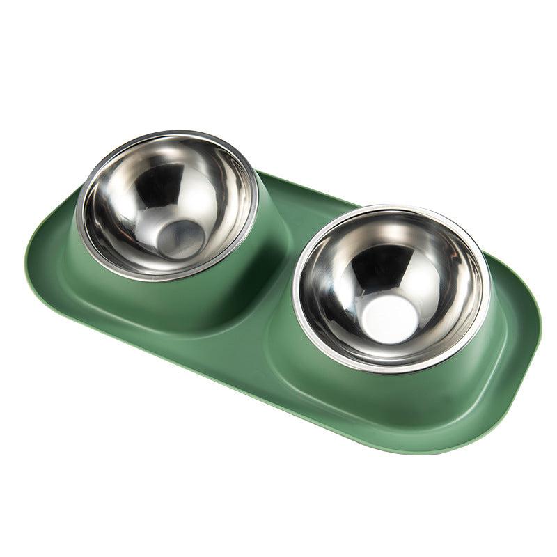 Double Pet Bowls Detachable Stainless Steel Dog Bowls Tilted Dog Feeder Station