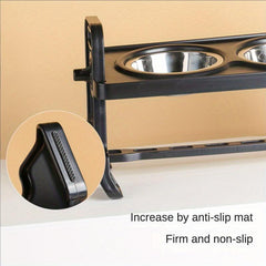 Adjustable Raised Dog Feeder Stand with 2 Bowls